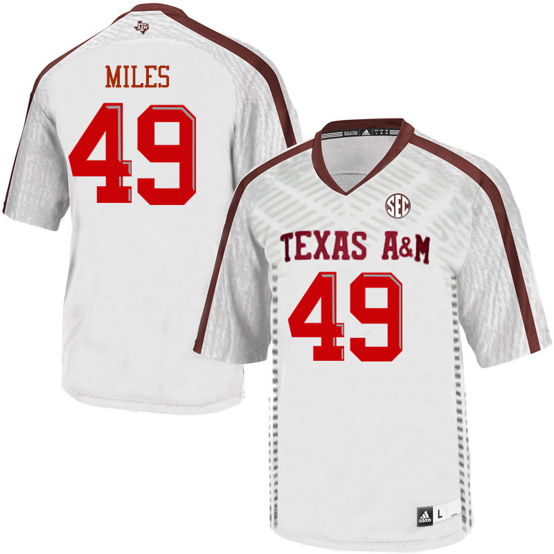 Men #49 Ben Miles Texas A&M Aggies College Football Jerseys Sale-White